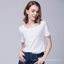 Women′s Plain Cotton T-Shirt Short Sleeves, OEM Factory Wholesale